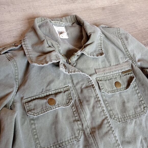 Billabong Military Field Jacket Small S Olive Green Cotton Lightweight Utility - Picture 7 of 9